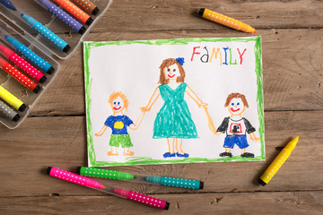 Incomplete family drawing