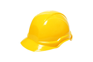 Yellow hard hat isolated on white background