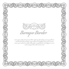 Baroque style vintage frame for your design.Vector illustration.