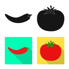 Vector illustration of taste and product logo. Collection of taste and cooking stock symbol for web.