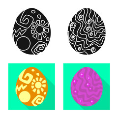 Vector illustration of animal and prehistoric sign. Set of animal and cute  stock symbol for web.