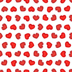 Seamless Pattern with Red Low Poly Heart