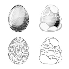 Vector illustration of animal and prehistoric logo. Set of animal and cute  stock symbol for web.