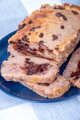 homemade banana chocolate nut berry bread cake