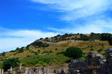 Fototapeta na wymiar the ruins of the ancient town Ephesus in Turkey