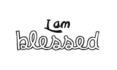 Christian faith, I am blessed, typography for print or use as poster, card, flyer or T shirt