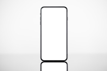 Smart phone, mobile phone isolated with blank full screen. 