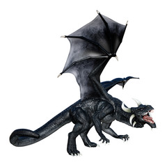 3D Rendering Fairy Tale Dragon on White