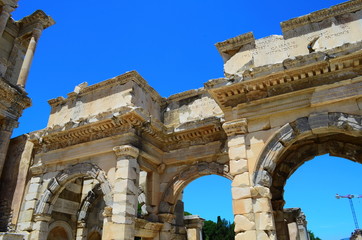 the ruins of the ancient town Ephesus in Turkey