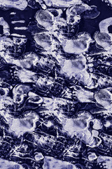 palms and foots prints seamless blue background