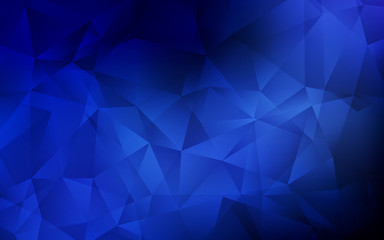 Obraz premium Dark BLUE vector triangle mosaic template.