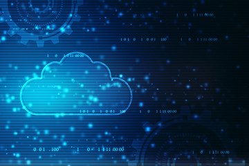 2d illustration Cloud computing, Cloud Computing Concept, Cloud computing technology internet concept background