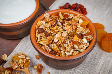 Granola in bowl