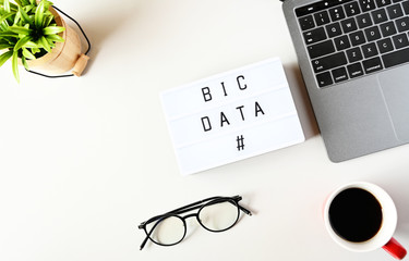 Bic Data Business Concept flat lay,minimal style
