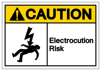 Caution Electrocution Risk Symbol Sign, Vector Illustration, Isolated On White Background Label .EPS10