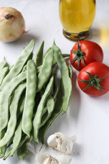 Fresh green bean meal ingredients, Turkish traditional food