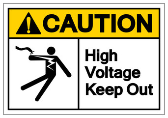 Caution High Voltage Keep Out Symbol Sign, Vector Illustration, Isolate On White Background Label .EPS10