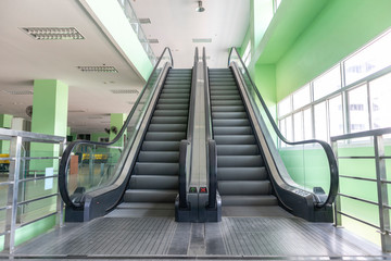 Escalators for people up and down, Escalator with symbol, Modern escalators