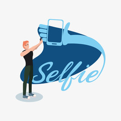 man with cellphone taking selfie