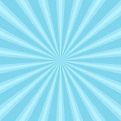Sunlight retro faded background. blue color burst background.