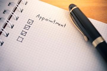 Fototapeta premium Appointment list
