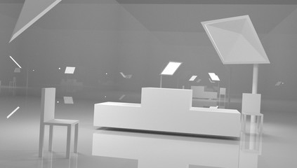 Podium scene or 3D round pillar stand scene and winner pedestal in studio on gray or white minimal background