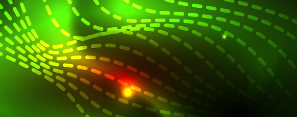 Fototapeta premium Shiny neon lines techno magic futuristic background, magic energy space light concept, abstract background wallpaper design