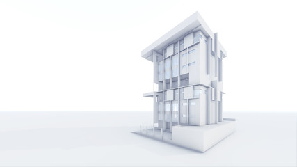 3D Rendering Architectural House Design Illustration