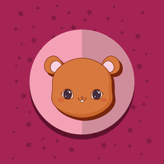 kawaii animals card icon vector ilustration