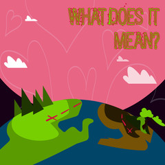 Conceptual hand writing showing What Does It Meanquestion. Concept meaning Confusion Curiosity Questioning Inquire