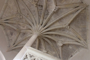ceiling in a medieval castle in Baug&eacute; (France) 