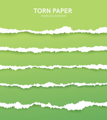 Fototapeta premium Seamless torn ripped paper layered isolated. Blue color. Transparent background. Realistic template. Simple modern design. Flat style vector illustration.