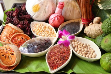 Thai spa aromatherapy massage herb