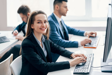 Business people working on computer in his workplace
