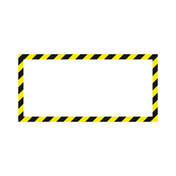 Warning striped frame, warning to be careful, potential danger, yellow & black stripes on the diagonal, vector template sign border yellow and black color. Construction warning border
