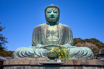 Kamakura Daibutsu with blue sky