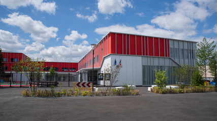 School with playground for children