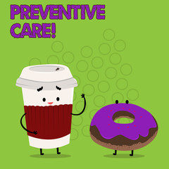 Writing note showing Preventive Care. Business concept for Health Prevention Diagnosis Tests Medical Consultation