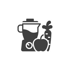 Blender and fruit juice vector icon. Fresh cocktail filled flat sign for mobile concept and web design. Fruit Juice Mixer glyph icon. Diet food symbol, logo illustration. Vector graphics