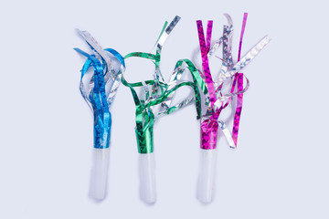 Assorted glitter fringed party whistles. Noisemakers for Birthday or New Year. Special items for...