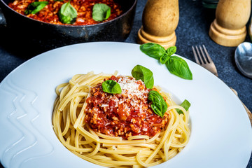 Italian pasta spaghetti bolognese