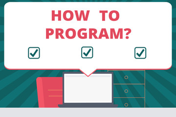 Handwriting text writing How To Program. Concept meaning Instruction for computer programming technology knowledge