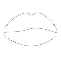 Lipstick kiss, continuous one line drawing vector illustration