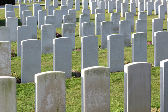 The graves of military war soldiers