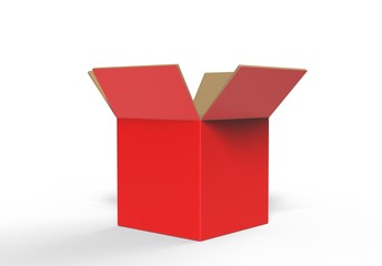 Blank Heavy-Duty Medium Open Packaging Box for mock up and branding. 3d render illustration.