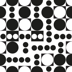 Exaggerated dots and circle black and white pattern