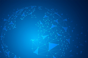 Global network connection concept, Abstract  globe map technology
