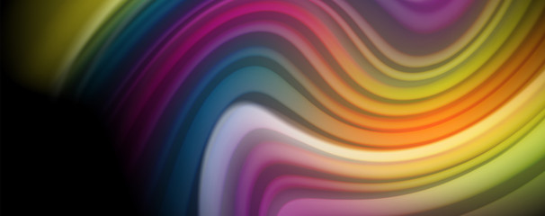 Flowing liquid colors - modern colorful flow poster. Wave liquid shapes. Art design for your design project