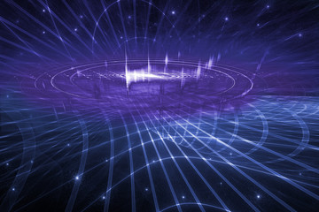 Surreal space. Portal to another dimension. Futuristic 3d illustration.