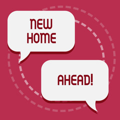 Conceptual hand writing showing New Home Ahead. Business photo showcasing Buying an own house apartment Real estate business Relocation